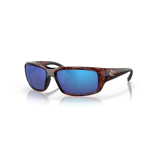 Costa Del Mar Men's Fantail 580G Polarized Rectangular Sunglasses, Tortoise/Grey Blue Mirrored Polarized-580G, 59 mm + 1