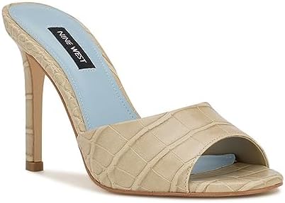 Nine West Women's FASSI Heeled Sandal, Oak Croco 110, 10 | Image 3
