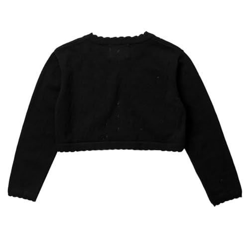 Kids Girls Long Sleeve Knit Bolero Cardigan Shrug Dress Coat Button Cropped Sweater Jacket4