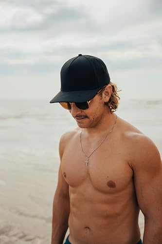 Image of Glendora 5‑Panel High‑Crown Snapback Hat - Lightweight Mesh Back, Flat Brim, Adjustable, Stylish Unisex Hat