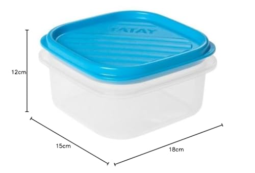 TATAY Plastic Food Containers with Lids Top Flex, Blue, 1x1,3 L + 2x0,5 L - Image 3