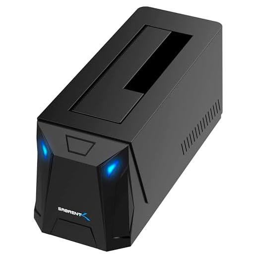 SABRENT USB-C Hard Drive Docking Station, 2.5"/3.5" Inch SATA SSD & HDD Tool Free 10Gbps Docking Station, Hot Swappable, Supports 20TB Drives, for Windows and Mac (DS-UC1B)