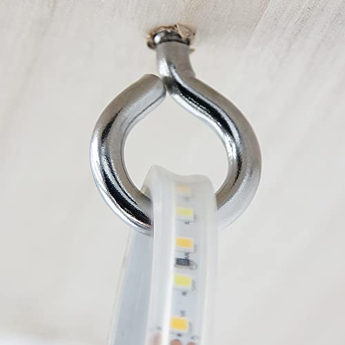 M6 6Pack 304 Stainless Steel Screw Eyes, Heavy Duty Screw in Eye Hooks Ring for Hammock Stand, Yoga & Brazilian Hammocks, Swing Chair, Indoor & Outdoor, Self Tapping Screws (6)