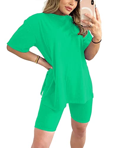 Ensemble short de cyclisme femme fente latérale anti-friction vert jade 38