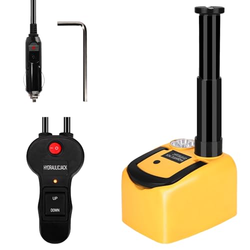 ROGTZ Kit de gato hidráulico eléctrico para coche, 5 toneladas, 12 V, elevador de vehículo ultra portátil con rango de 15,5-45 cm para reparación de SUV, sedán/camión, gato de piso para cambio de