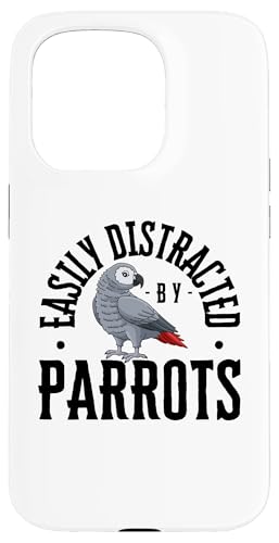 Easy Distracted By Parrots Funny Parrot �X�}�z�P�[�X iPhone 15 Pro �p
