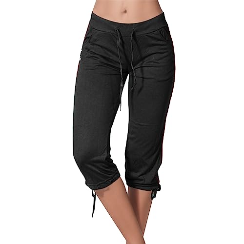 3/4 Hosen Herren Sommer - Sportliche Dreiviertelhose Mit Elastischem Bund & Taschen