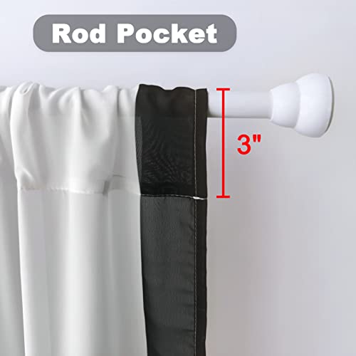 Geometric Orange Sheer Window Curtains, Black White And Gray Patchwork Rod Pocket Curtain For Living Room Mid Century Modern Window Treatment Curtain Drapes For Bedroom Kitchen, 52W" X 84L", Set Of 2 #TOP4