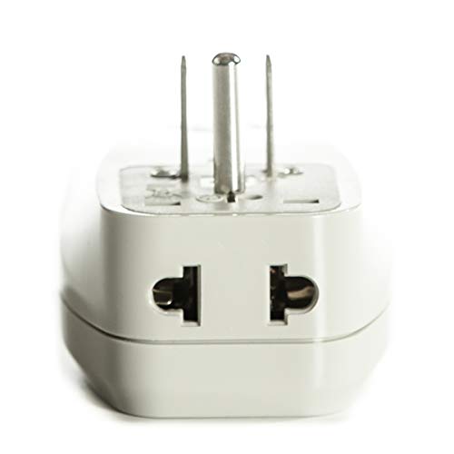 Image of OREI India to USA, Japan, Philippines & More (Type B) Travel Adapter Plug - 3 in 1 - CE Certified - RoHS Compliant with USB and Surge Protection Worldwide Adapter (DBU-B)