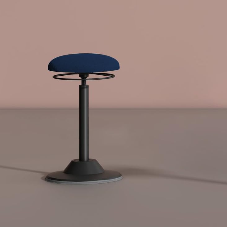Image of KORE Design Office Adjustable Pivot Stool Round Seat, Ergonomic Home Office Chair, Comfortable Adult Wobble Computer Desk Chairs, Ideal for Active Sitting, Work, Study, 22 inch-30 inch, Grey Fabric