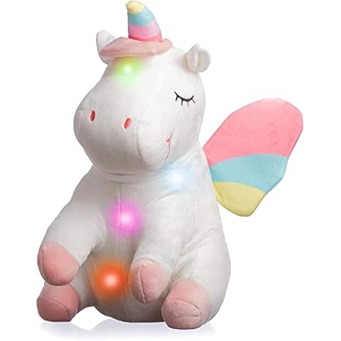 Unicorn Stuffed Animal with Lights - Unicorn Gifts for Girls - Unicorns Plush Pillow, Huggable Gift for Girls with LED Magical Lights - Girls Toys - Birthday Gifts - Unicorn Toys Cover