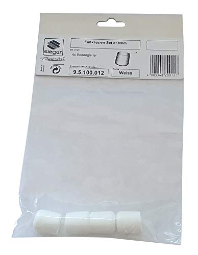 Preisvergleich Produktbild SIEGER-Ersatzteil Set-4er Fußkappen 18mm Tisch weiß für Tisch 110 / W