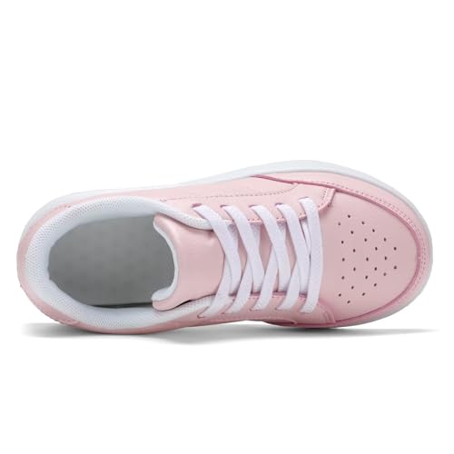 DSWED Black Boys Running Shoes for Girls Leather wear Athletic Kids Fashion Sneakers Tennis Shoes Big Kid Size3