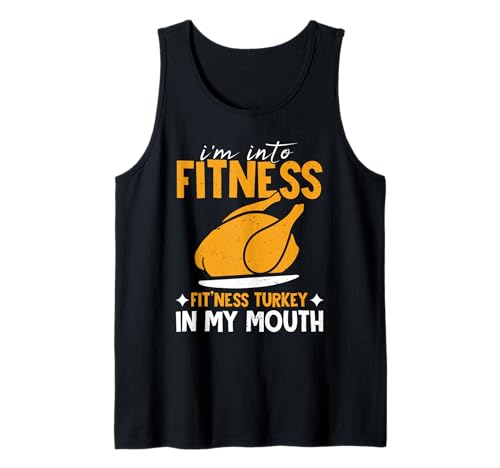 I'm Into Fitness Turkey In My Mouth Thanksgiving Noël Débardeur