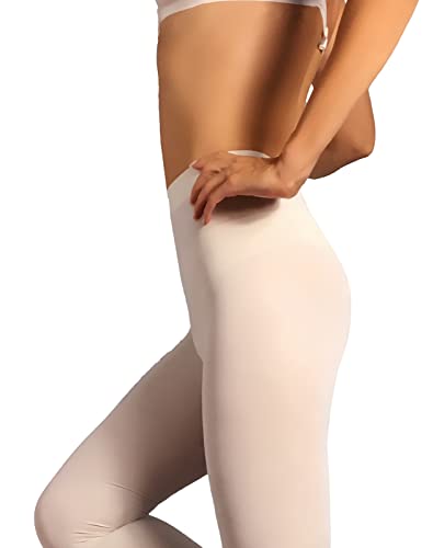 Mila Marutti Women's 100 Denier Soft Microfiber Tights Opaque Pantyhose 19 Colors (S, Ivory) #TOP1