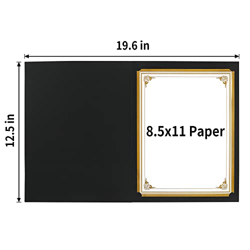 Sunee Certificate Holders(Black, 30 Packs, New Pattern), Diploma Covers Gold Foil Border, For Letter Size 8.5X11 Certificates, Cardstock, Document Papers #TOP2