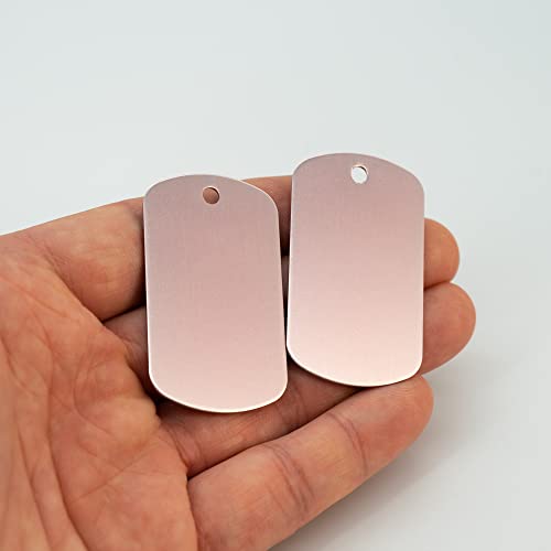 Image of StayMax Aluminum Blank Tags Stamping Blanks 25 Pack (Light Pink)