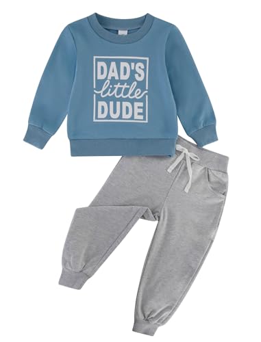 Image of Toddler Baby Boy Girl Clothes with Pockets 2PC Long Sleeve Pullover Sweatshirt and Pants Infant Fall Winter Outfit