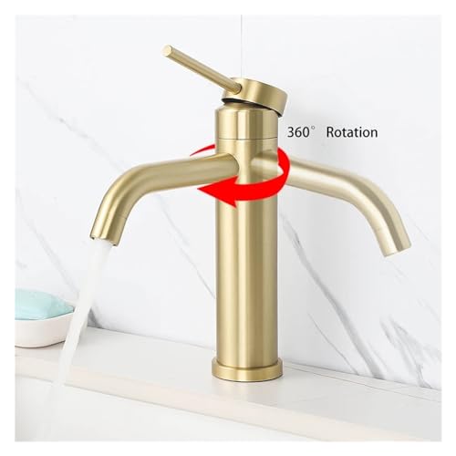 Grifo de cuenca de oro cepillado de latón con diseño monomando premium 7