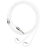 FSIjiangyi MMCX Cable 3.5mm OFC Silver MMCX IER Braid Earphone Cable for SE215 SE425 SE315 SE846 SE535 TIN T2 T3 P1 F9 DK4001 IT00 UE900 Replacement Cable (4.4mm Plug)