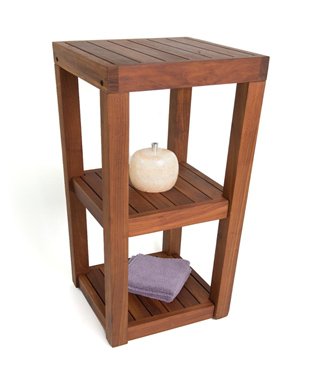 Master Garden Products Shower Room Floor 3 Tiers Teak caddy Brown