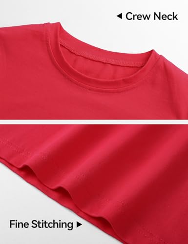 Image of KEREDA Girls Long Sleeve Shirts Soft Cotton T-Shirts Crewneck Basic Tees for Kids and Teen Girls Tops Clothes