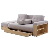 DISEÑO ULTRA CONTEMPORÁNEO: este sofá cama está revestido de piel sintética, que se ve muy bien y es muy fácil de limpiar. El cuero tiene costuras dobles en contraste y el sofá tiene un acolchado profundo que hace que este sofá cama sea cómodo para sentarse y dormir.