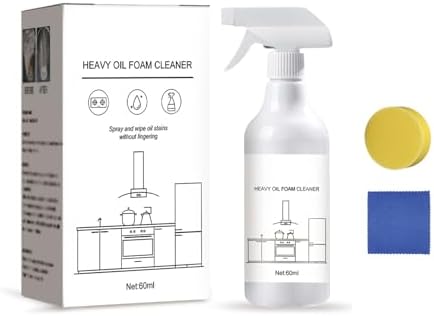 Limpiador de espuma de aceite pesado de 2.0 fl oz, tabletas de spray de espuma y limpiador de horno de botella de spray (1 unidad)