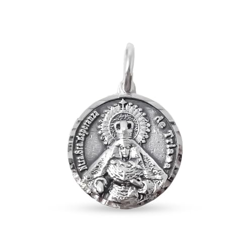 Esperanza de Triana medalla plata 925m maciza 15mm para llevar a diario en el cuello