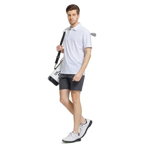 Image of M MAELREG Mens Golf Shirt Short Sleeve Dry Fit Print Moisture Wicking Performance Patterns Collared Polo Shirt