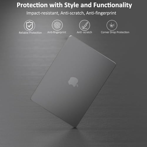 Image of YellowCult Premium Crystalline Sand Hard Shell MacBook Cover 14 inch Case Compatible MacBook Pro 2025, 2024, 2023, 2022-21 Model M4 M3 M2 M1 A3112 A3185 A3401 A2918 A2992 A2779 A2442 Grey