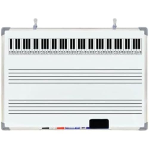 Sailozai 吊り下げ式5行教育用ホワイトボード 両面マグネット式書き込みボード 音楽トレーニング用黒板 学生用スコア認識ホワイトボード (50×70cmのキーボード2セット)