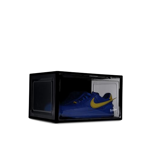 Image of Sneaker Box Black Pack of 1 | Front-Opening Heavy-Duty | Stackable Shoe Storage Organizer Crate with Magnetic Closure | Clear Sneaker Display and Dust-Proof Container | For Men and Women