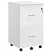 VASAGLE Rollcontainer mit Schloss und Schubladen, abschließbarer Aktenschrank mit Verstellbarer Hängeregistratur, weiß LCD027W46