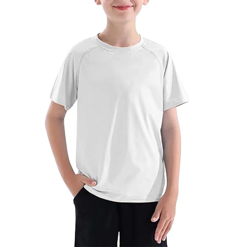 Kids Boys Girls Crewneck Solid T-Shirts Short Sleeve Basic Tees Teens Casual Loose Fit Shirts Summer Trendy Baggy Crop Tops