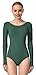 MOLLDAN Womenâ€™ s Basic Long Sleeve Ballet Dance Leotard(S,Atrovirens)