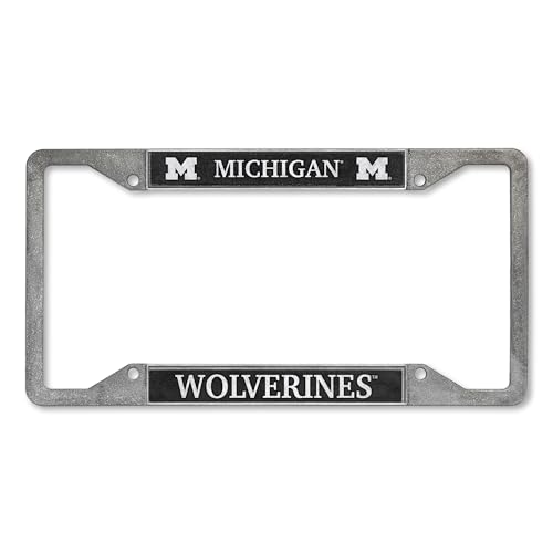 Rico Industries NCAA Michigan Wolverines Pewter License Plate Frame 12 x 6