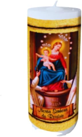 Vela De 7 Dias de Nossa Senhora do Rosário, 278 G e 16 Cm, Com Or...