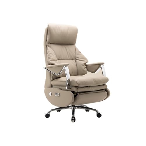 Silla Escritorio Silla de oficina ejecutiva eléctrica de cuero genuino, reclinable, ergonómica, for computadora, for una mayor comodidad durante largos períodos de tiempo. Silla de Oficina