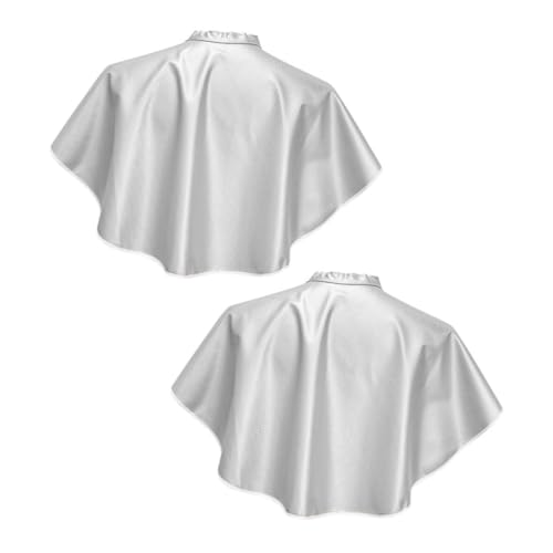 Healeved Salon Hair Dye Cape 2pcs Blanco Impermeable Plástico Delantal para Tinte de Cabello Barbero Estilista Tratamientos de Salón miniatura 1