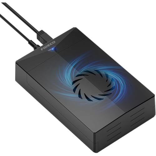 حاوية محرك الأقراص الصلبة الخارجية FDECO P3U-U3 USB 3.0 - حاوية ساتا هارد HDD/SSD مقاس 2.5 بوصة و3.5 بوصة مع مروحة تبريد، تركيب بدون أدوات ودعم UASP