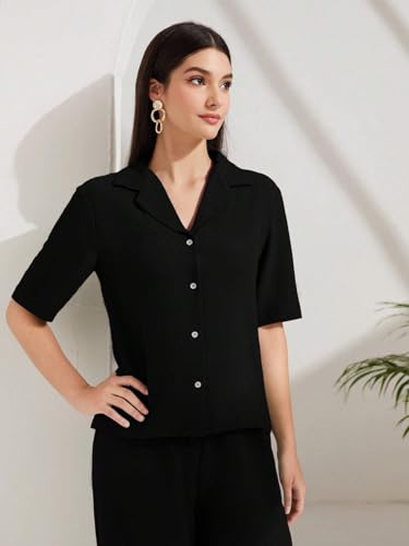 Image of TOPLOT Women's Co-ord Set | Short Sleeve Top & Bottom | Stylish Matching Set | Comfortable Fit Wear | Trendy Look Styling | Easy Movement | Perfect for Casual (5232)