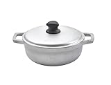 IMUSA USA Traditioneller kolumbianischer Caldero (Dutch Oven) zum Kochen und Servieren, 1,6 Qt, silberfarben