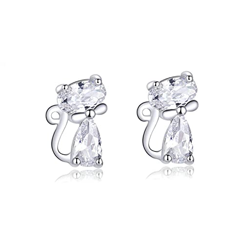 Boucles d'oreilles chat argent 925 et zircone d'une élégance intemporelle pour femme