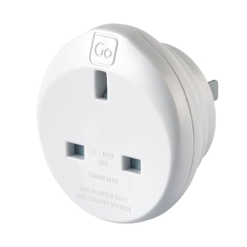Go Travel UK to US Plug Adapter, Travel Adapter for Small Electrical Devices, Earthed Adapter, Input - Type G and Output - Type B, Travel Essentials for UK Travelers to North America