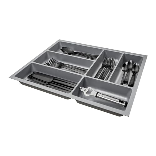 SO-BOX 2 Besteckkasten Breite 35,9 cm, Tiefe 46,2 cm mit silbergrauer Kanvas-Struktur für Schubladen bis Juli 2012 von NOBILIA mit einer Breite von 45 cm