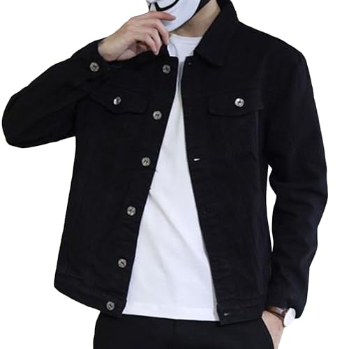 Chaqueta jeans slim para hombre, rasgada y desgatada miniatura 1