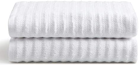 Cosy House Collection Luxury Bamboo 2-Pack Towel Set - Ultra Soft, Absorbent & Quick Drying - Plush Cotton Hotel Spa Quality - 36cm x 36cm - (Washcloth, White)