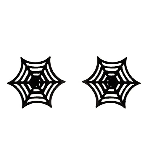 Stainless Steel High Polish An Exaggerated Giant Spider Web Dangle Earring Halloween Party Presents