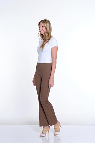 SLIM-SATION Women's Wide Band Elastic Waist Pull on Flare Leg Pant3